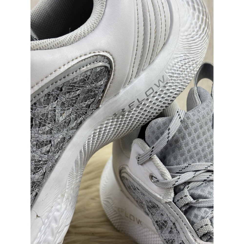 Under Armour Curry Flow 9 Team Shoes Men's 15 White Gray Basketball Flawed - Picture 6 of 11